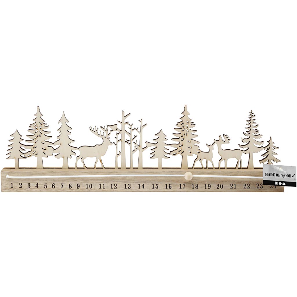 Advent countdown, H: 12 cm, L: 40 cm, W: 3,6 cm, 1 pc [HOB-54471]