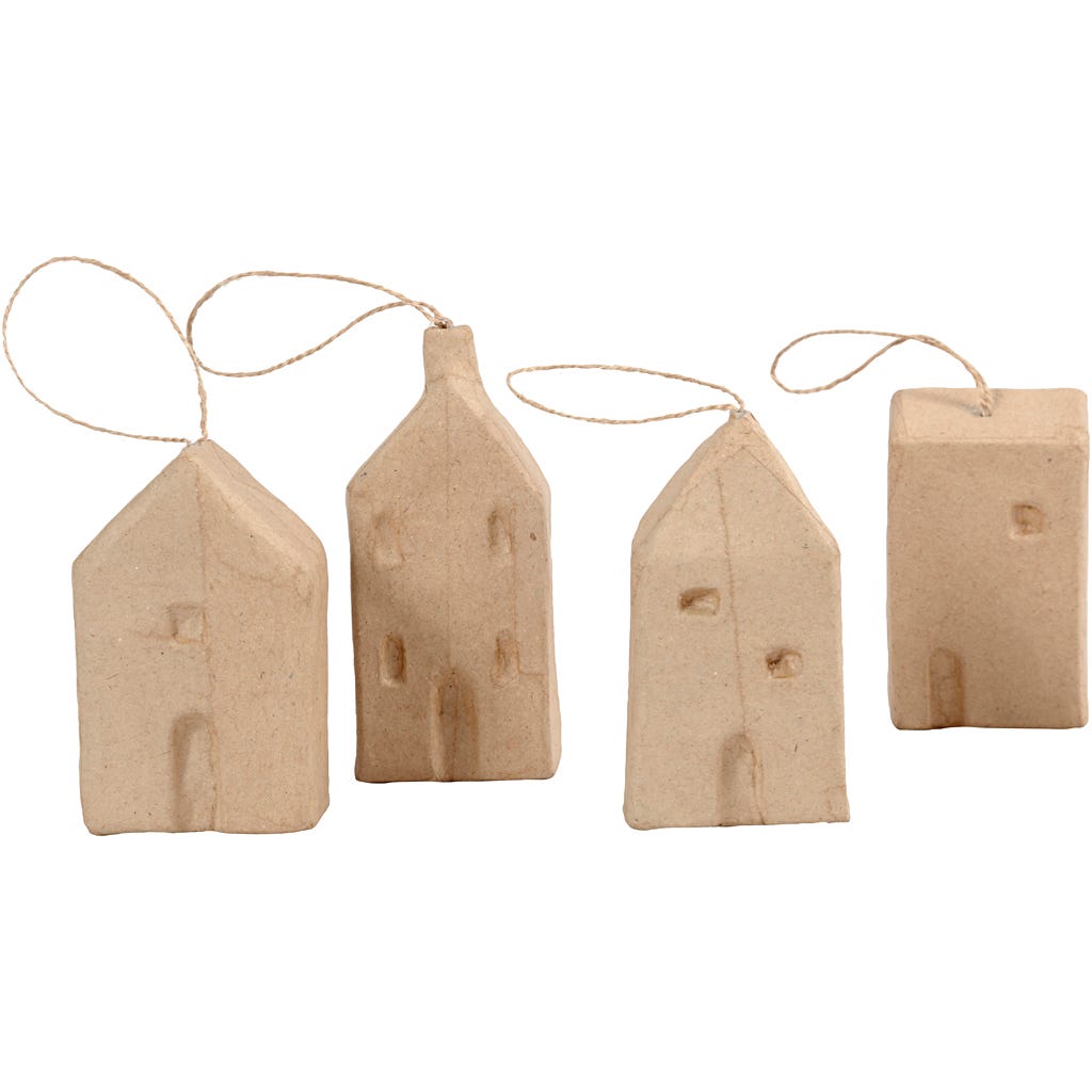 House, H: 9,5-12 cm, L: 5,5-6,5 cm, W: 3 cm, 4 pc/ 1 pack [HOB-549110]