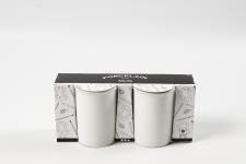 Mugs, H: 10 cm, dia. 7,4 cm, white, 2 pc/ 1 pack [HOB-55520]