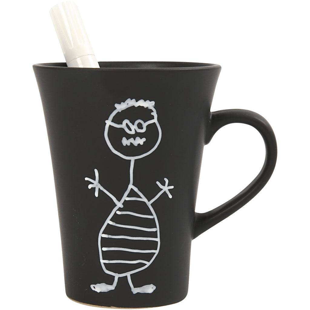 Mug, H: 10 cm, dia. 5,9-8,7 cm, 300 ml, ca. 300 ml, black, 12 pc/ 1 pack [HOB-55609]