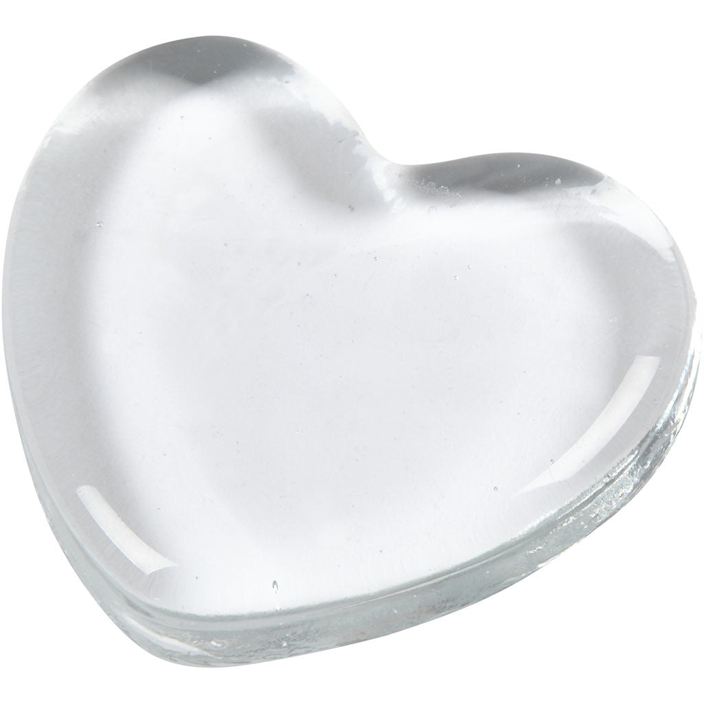 Heart, size 6,5x6,5 cm, thickness 10 mm, transparent, 1 pc [HOB-558510]