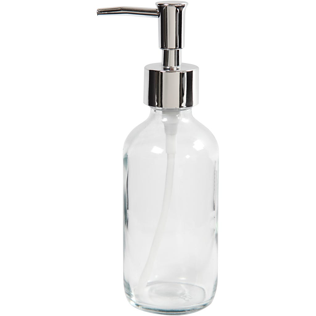 Soap dispenser, H: 19,3 cm, dia. 6,3 cm, 230 ml, clear, 1 pc [HOB-558630]