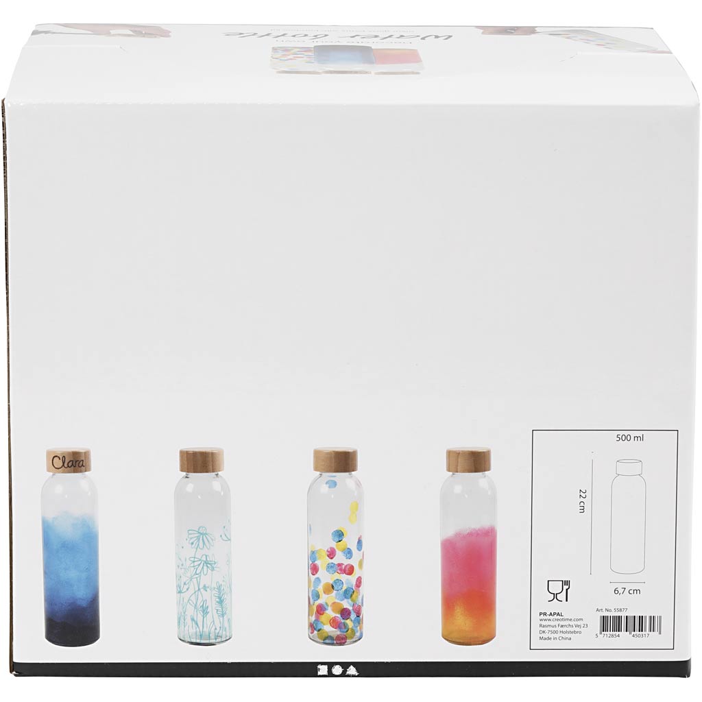 Water Bottle, H: 22 cm, dia. 6,7 cm, 500 ml, 12 pc/ 1 pack [HOB-55877]