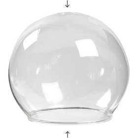 Clear Glass Baseless Hanging Bauble, dia. 8 cm, hole size 5 cm, transparent, 4 pc/ 1 pack [HOB-55928]