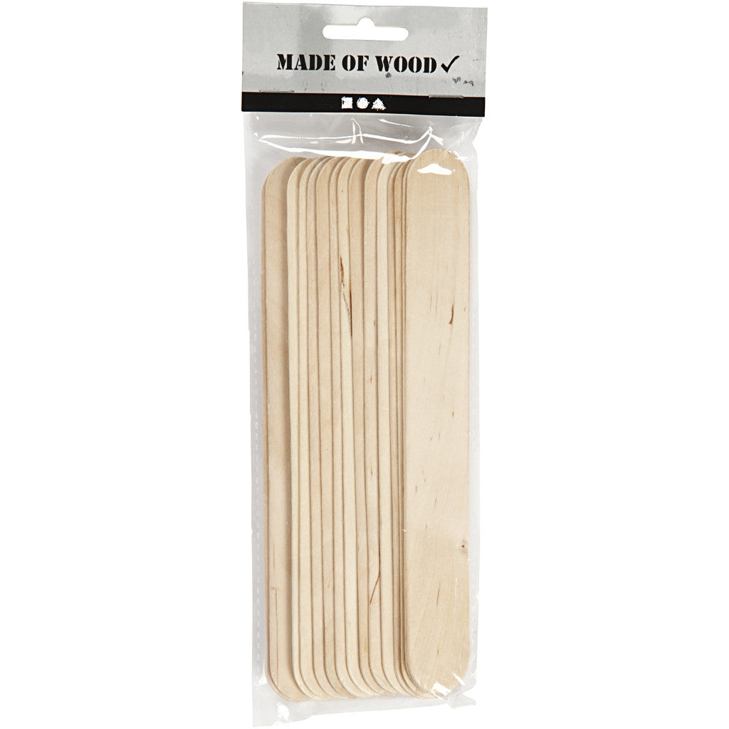 Ice lolly sticks, L: 20 cm, W: 25 mm, natural, 15 pc/ 1 pack [HOB-563061]