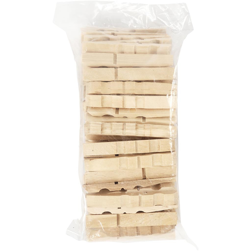 Half Clothes Pegs, size 7x1x0,8 cm, 100 pc/ 1 pack [HOB-564480]