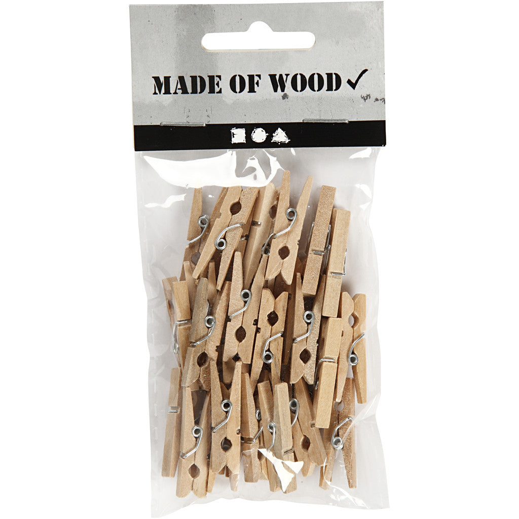 Clothes Pegs, L: 30 mm, W: 3 mm, 30 pc/ 1 pack [HOB-564541]