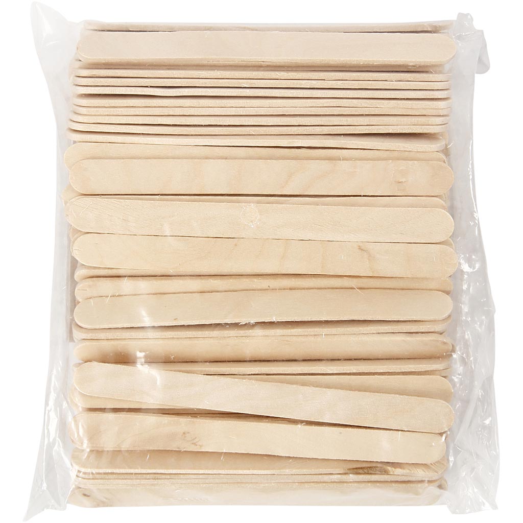 Ice lolly sticks, L: 11,5 cm, W: 10 mm, natural, 200 pc/ 1 pack [HOB-564761]