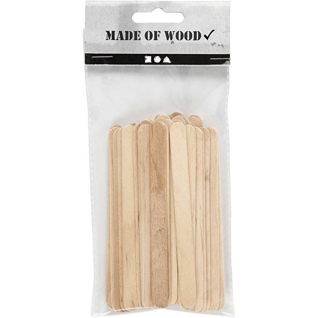 Ice lolly sticks, L: 11,5 cm, W: 10 mm, natural, 30 pc/ 1 pack [HOB-564762]