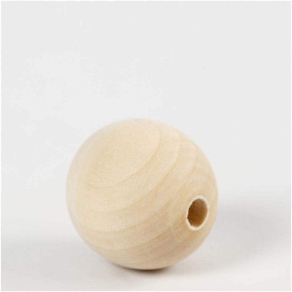Wooden Bead, dia. 30 mm, hole size 5 mm, 50 pc/ 1 pack [HOB-566730]