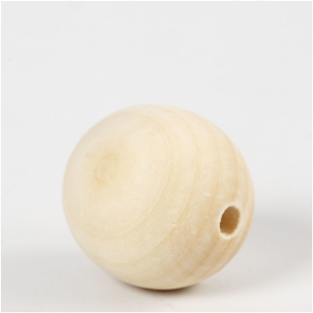 Wooden Bead, dia. 35 mm, hole size 6 mm, 50 pc/ 1 pack [HOB-566750]