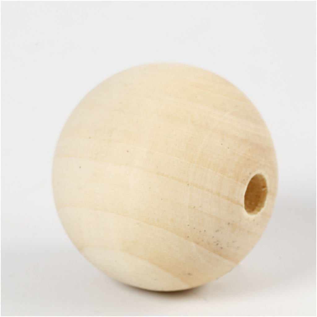 Wooden Bead, dia. 40 mm, hole size 7 mm, 30 pc/ 1 pack [HOB-566770]