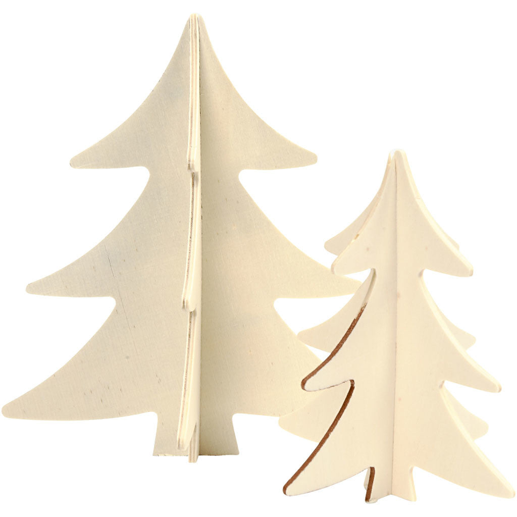 Christmas Trees, H: 13+18 cm, 2 pc/ 1 pack [HOB-56712]