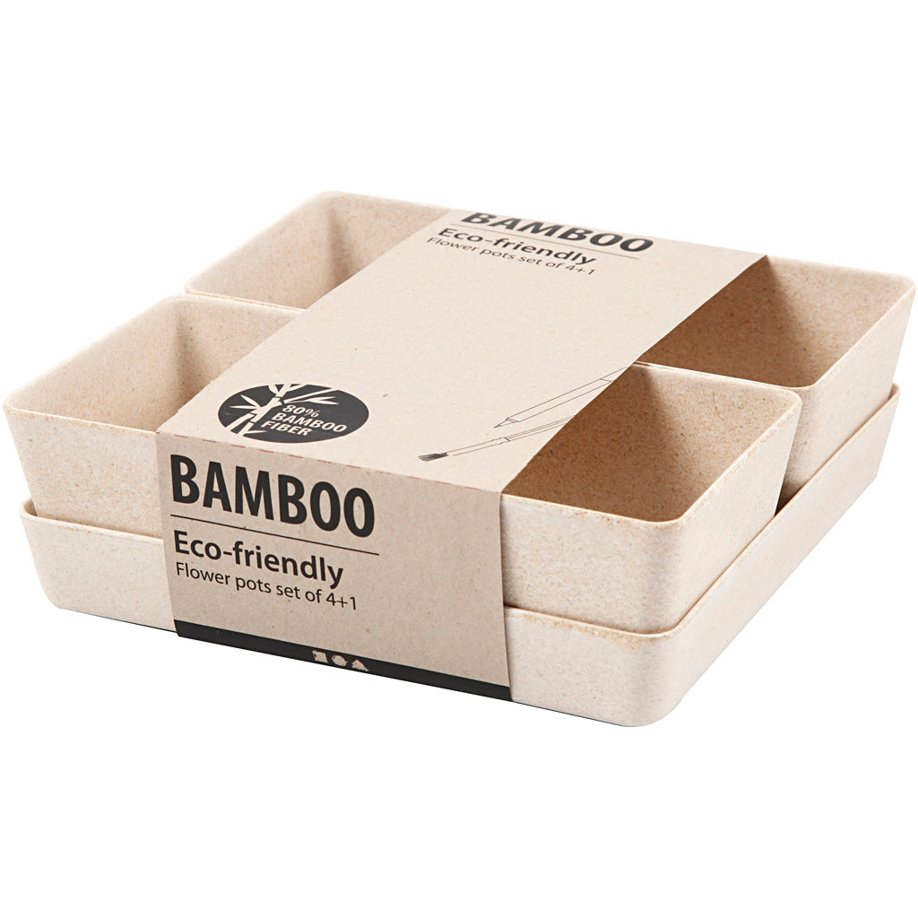 Flower pots, H: 8 cm, D. 19,5 cm, W: 19,5 cm, 1 set [HOB-56866]