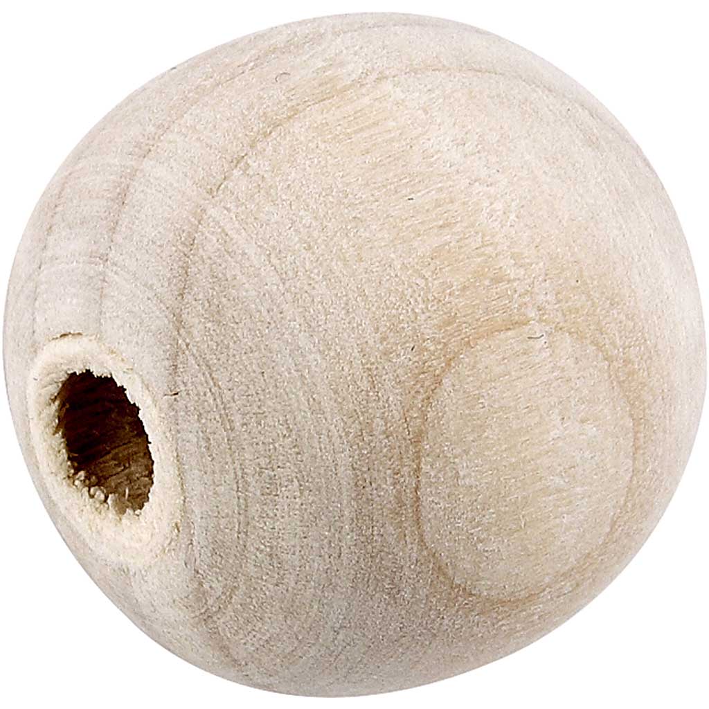 Wooden Bead, dia. 20 mm, hole size 4 mm, 200 pc/ 1 pack [HOB-57061]