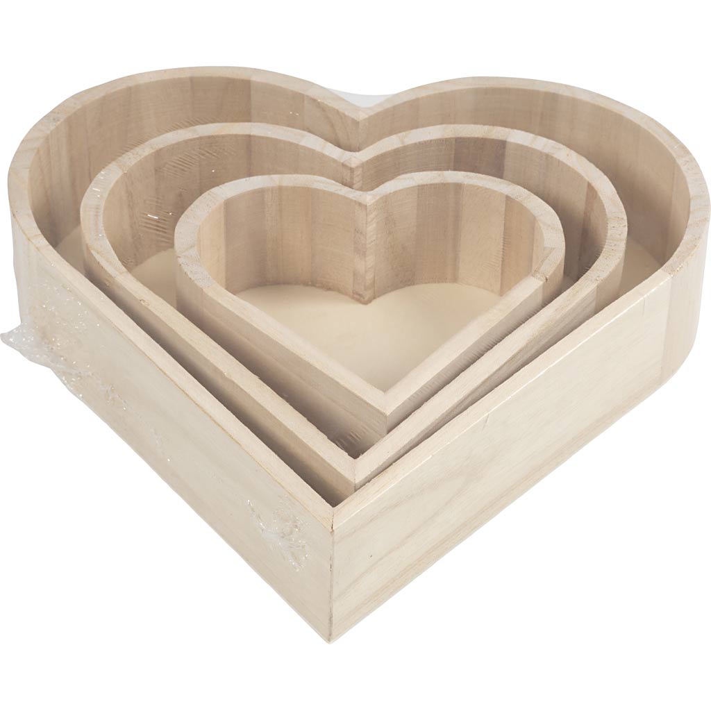 Heart Bowls, H: 13-25 cm, D. 5-5,2 cm, 3 pc/ 1 pack [HOB-57452]