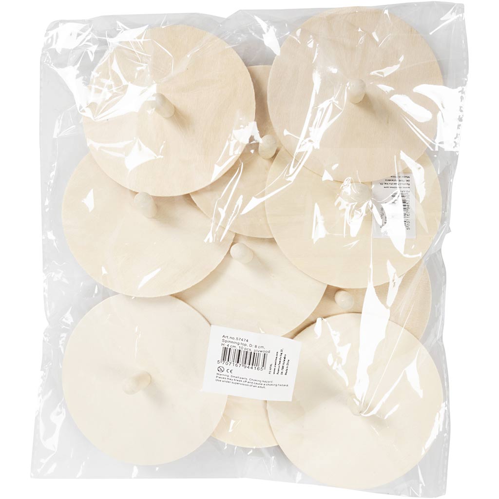 Spinning Top, H: 4 cm, dia. 8 cm, 10 pc/ 1 pack [HOB-57474]