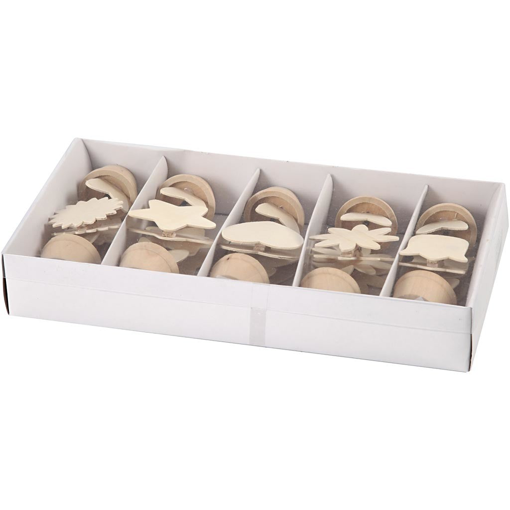 Memo Holders, H: 10 cm, dia. 5 cm, 10 pc/ 1 pack [HOB-57477]