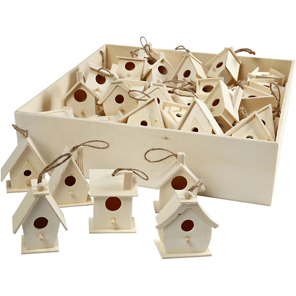 Bird House, H: 7 cm, 6x10 pc/ 1 pack [HOB-57577]