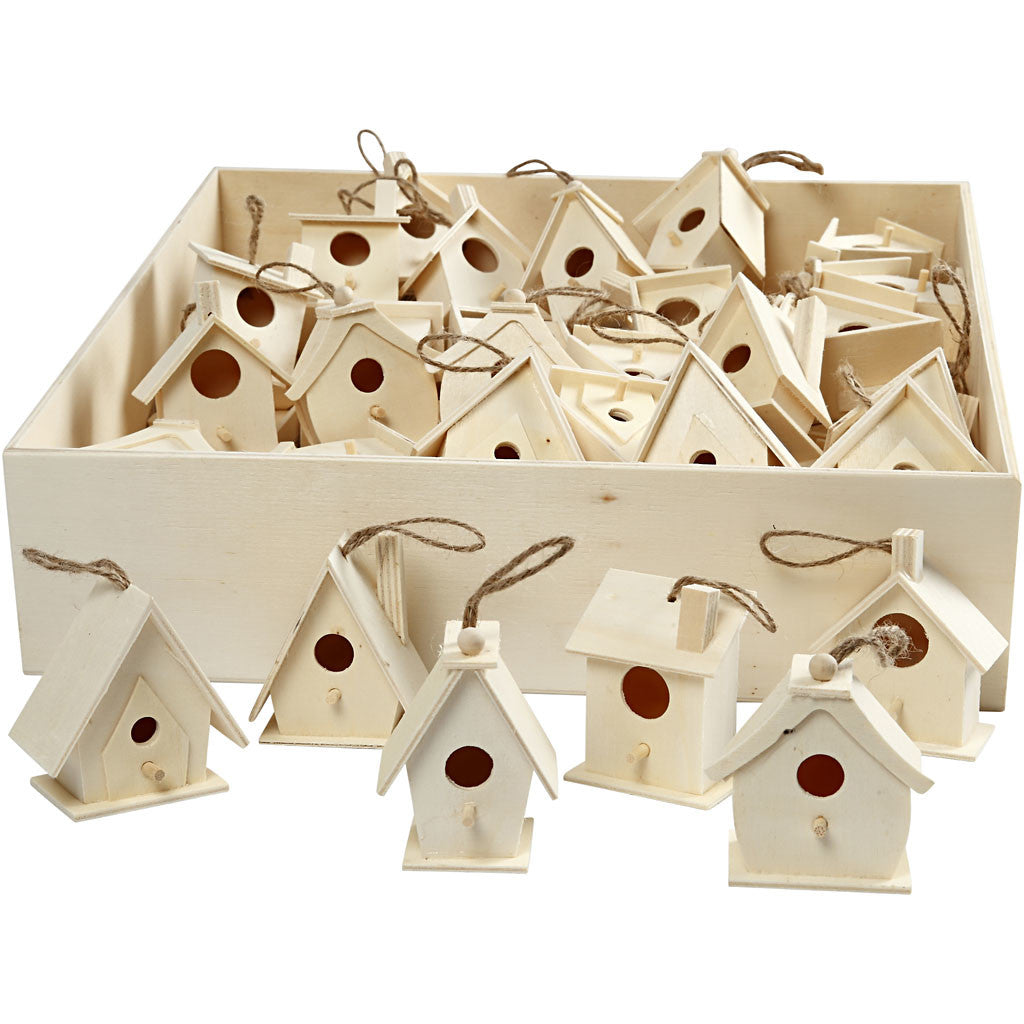 Bird House, H: 7 cm, 6x10 pc/ 1 pack [HOB-57577]