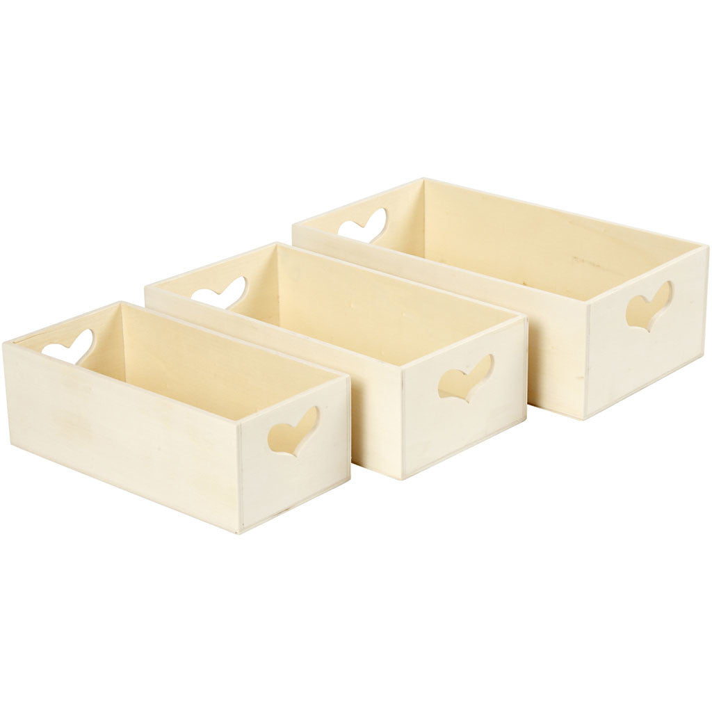 Storage Boxes, H: 6,3+5,8+5,5 cm, L: 20,5+18+15,8 cm, W: 11,5+9,8+7,8 cm, 3 pc/ 1 set [HOB-57767]