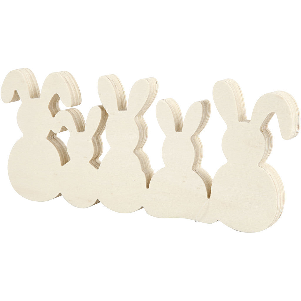 Bunnies, H: 11 cm, W: 30 cm, thickness 2 cm, 1 set [HOB-57936]