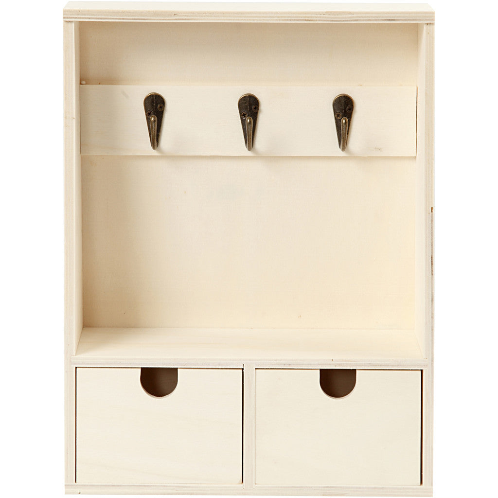 Key cabinet, H: 28,5 cm, D. 5-8 cm, W: 22 cm, 1 pc [HOB-57948]