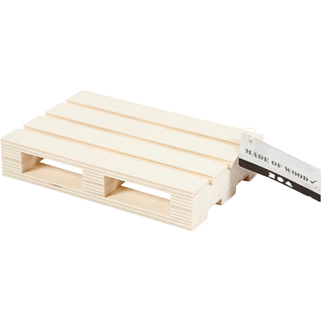 Mini Pallet, H: 2,5 cm, L: 12 cm, W: 8 cm, 1 pc [HOB-57960]