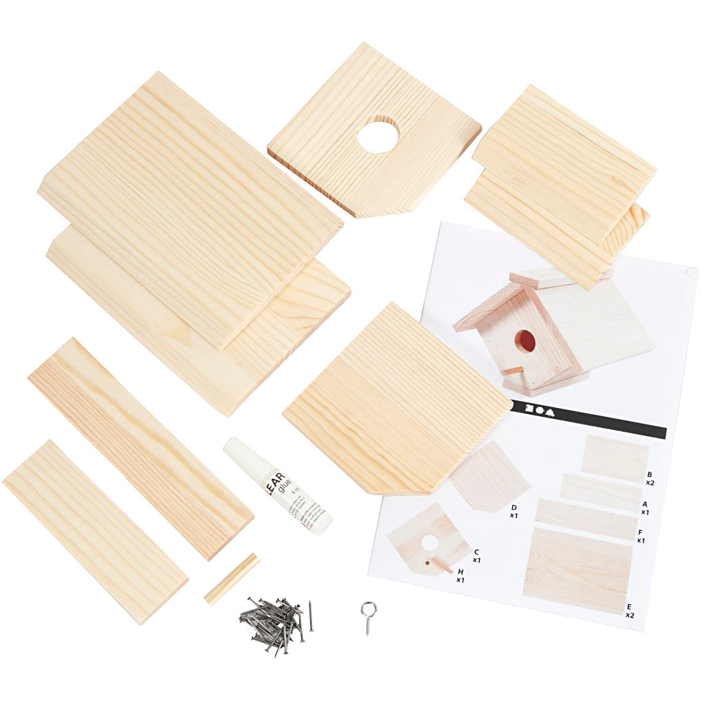 Birdhouse, H: 13 cm, D. 14,5 cm, W: 16 cm, 1 pc [HOB-57967]