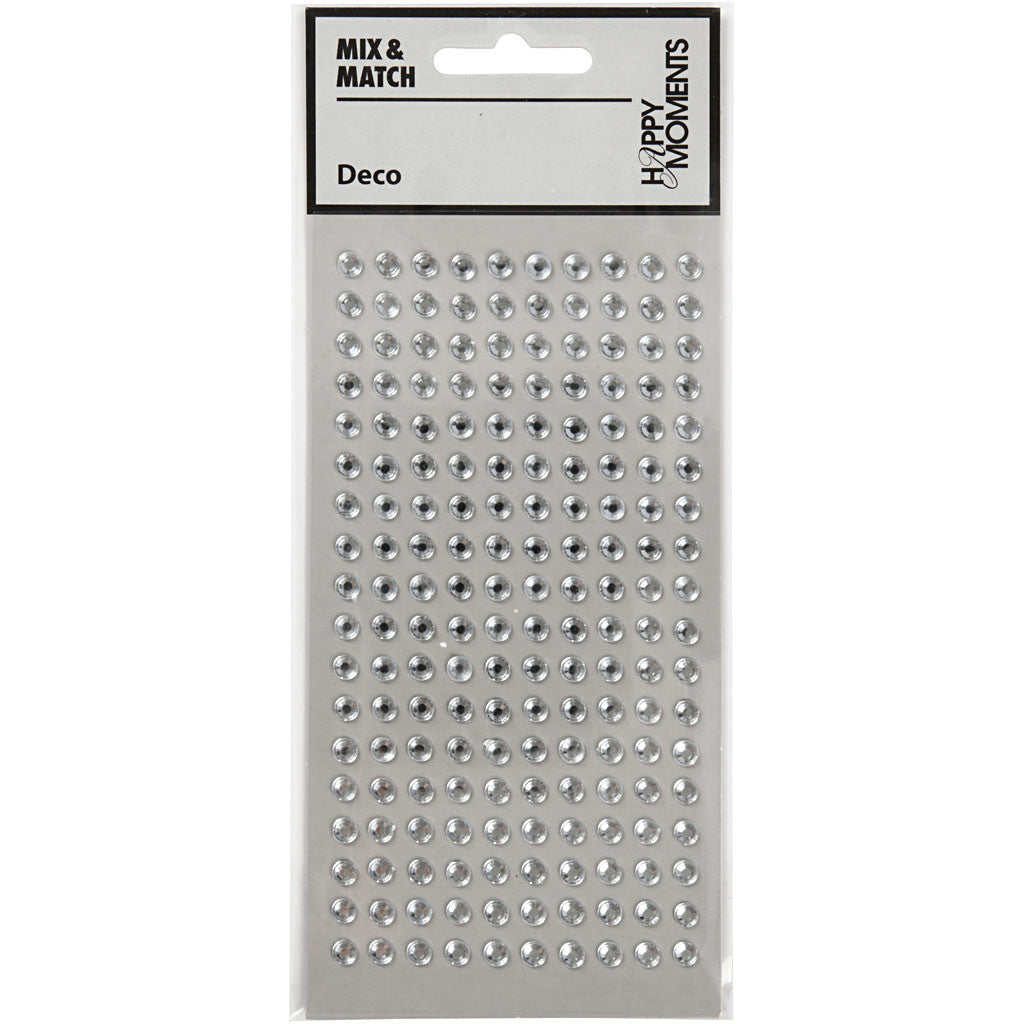 Rhinestones, dia. 5 mm, silver, 144 pc/ 1 pack [HOB-586042]