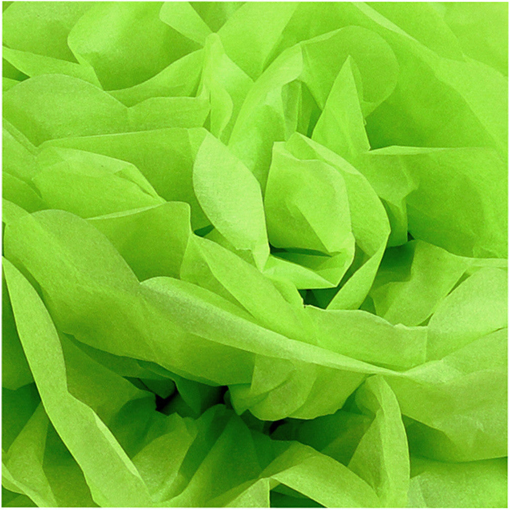 Tissue Pompons, dia. 20+24+30 cm, 16 g, lime green, 3 pc/ 1 pack [HOB-590007]