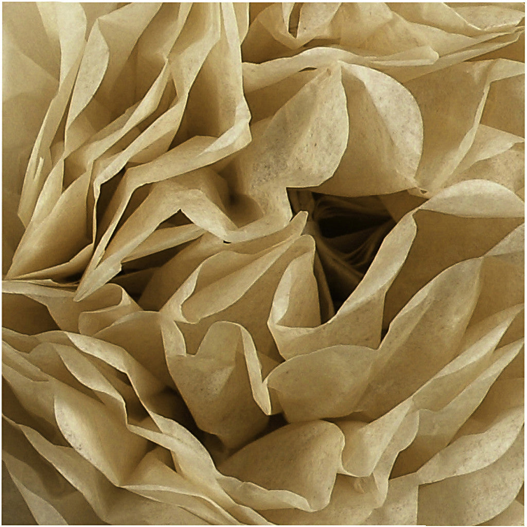 Tissue Pompons, dia. 20+24+30 cm, 16 g, gold, 3 pc/ 1 pack [HOB-590029]