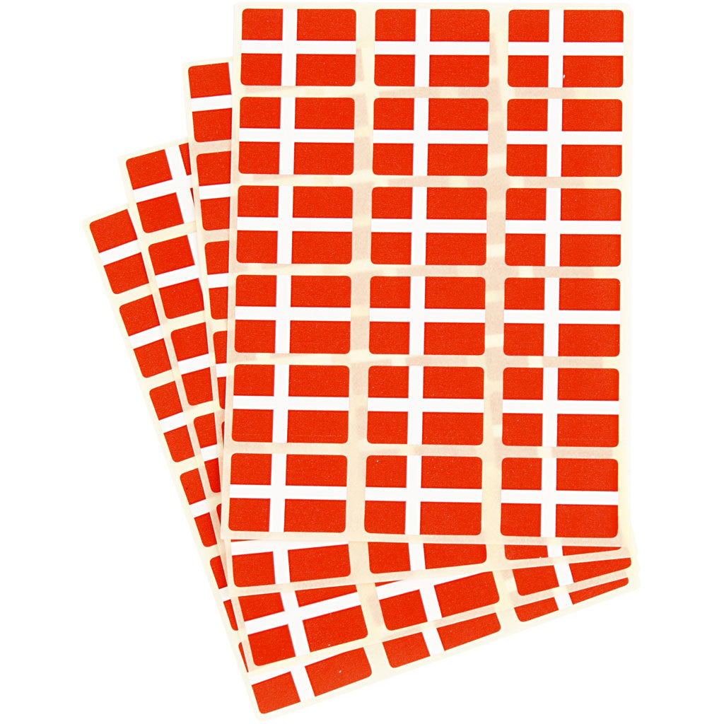 Flag Stickers, size 15x22 mm, 72 pc/ 1 pack, Denmark [HOB-59124]