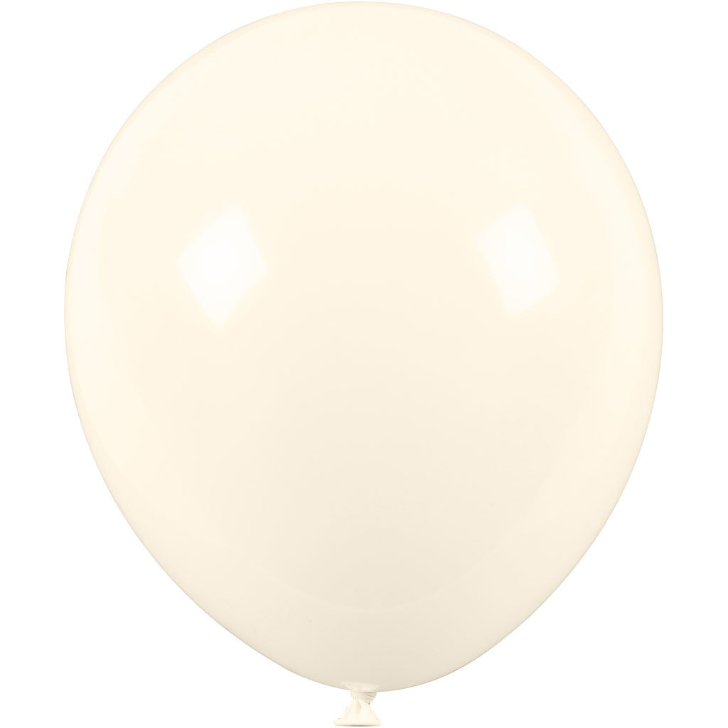 Balloons, Round, dia. 23 cm, white, mother-of-pearl, 10 pc/ 1 pack [HOB-59148]