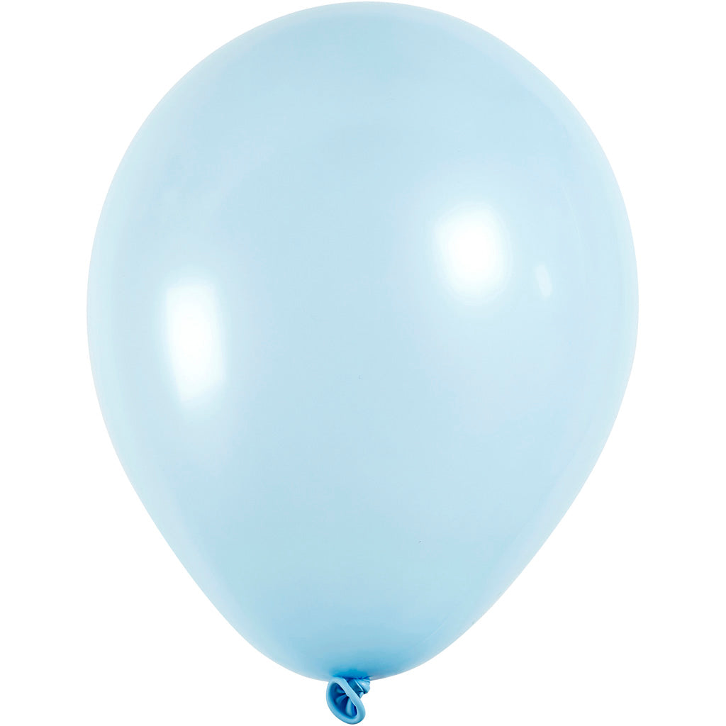 Balloons, round, dia. 23 cm, light blue, 10 pc