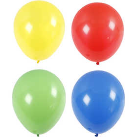 Balloons, giant, dia. 41 cm, blue, green, red, yellow, 4 pc/ 1 pack [HOB-59183]