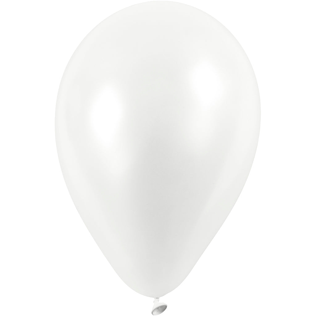 Balloons, dia. 23 cm, white, 10 pc