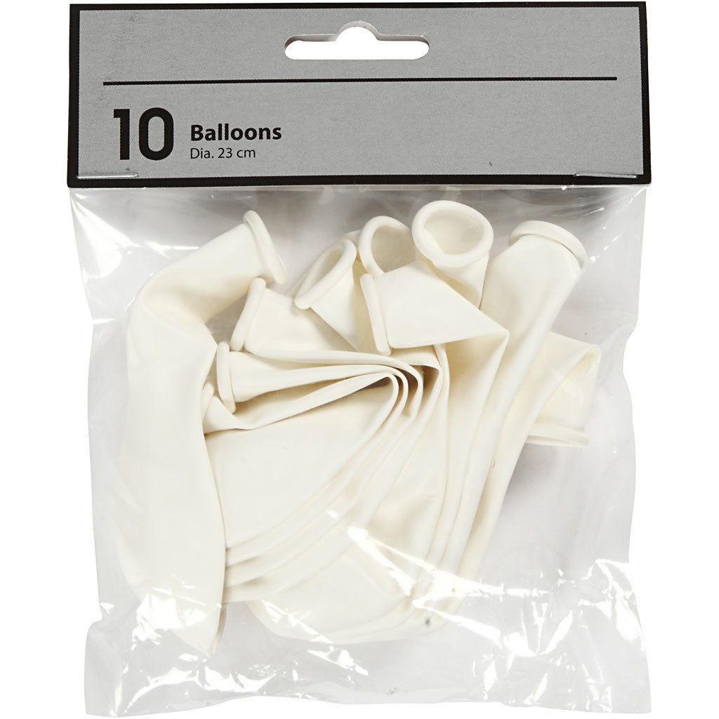 Balloons, D 23 cm, off-white, 10 pc/ 1 pack [HOB-592021]