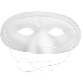 Half Face Masks, H: 10 cm, W: 17,5 cm, white, 1 pc [HOB-592400]