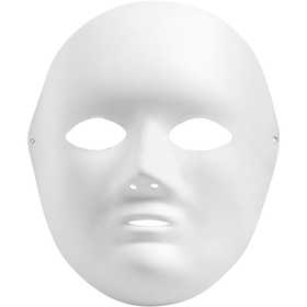 Full Face Mask, H: 22 cm, W: 17 cm, white, 1 pc [HOB-592530]