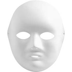 Full Face Mask, H: 22 cm, W: 17 cm, white, 10 pc/ 1 pack [HOB-59253]