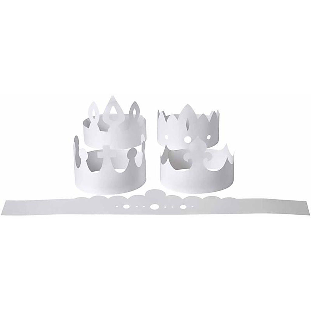 Crowns, H: 10-16,5 cm, L: 60 cm, 230 g, white, 5 pc/ 1 pack [HOB-59262]