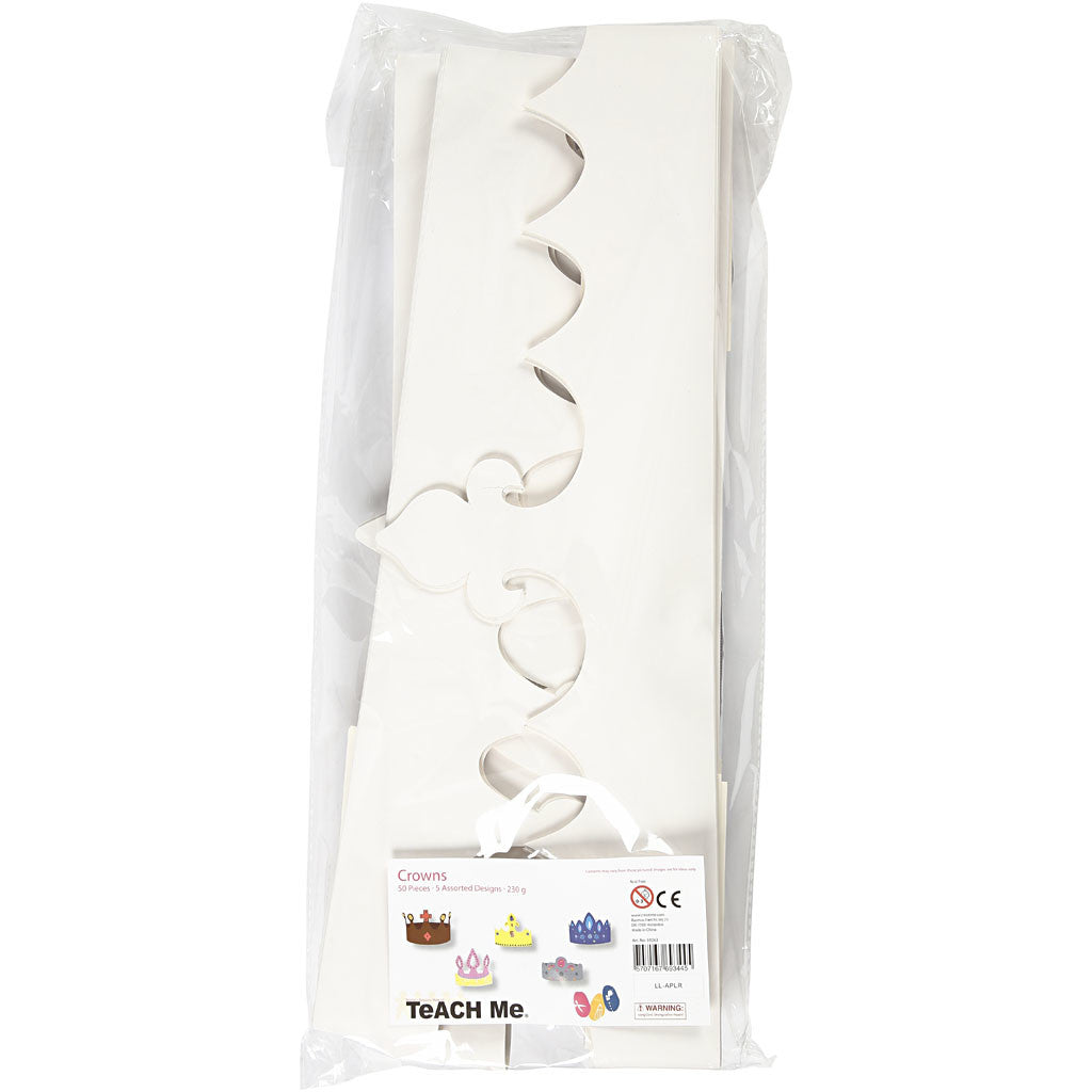 Crowns, H: 10-16,5 cm, L: 60 cm, 230 g, white, 50 pc/ 1 pack [HOB-59263]