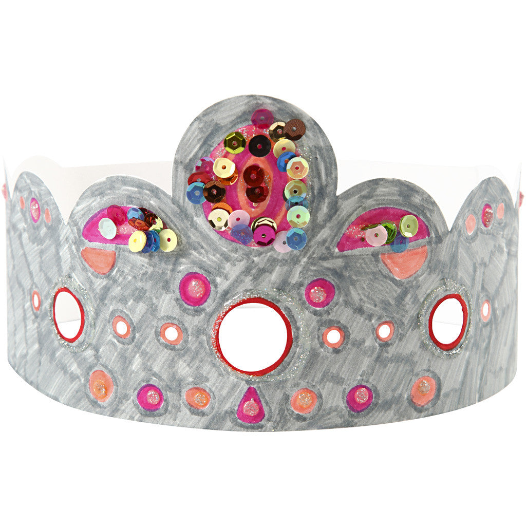 Crowns, H: 10-16,5 cm, L: 60 cm, 230 g, white, 50 pc/ 1 pack [HOB-59263]