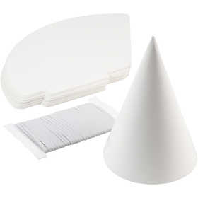 Cone, H: 23 cm, dia. 16,5 cm, 230 g, white, 50 pc/ 1 pack [HOB-59266]