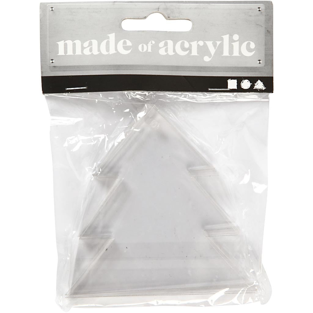 Acrylic ornaments, christmas tree, H: 8 cm, thickness 2 mm, 5 pc/ 1 pack [HOB-592980]