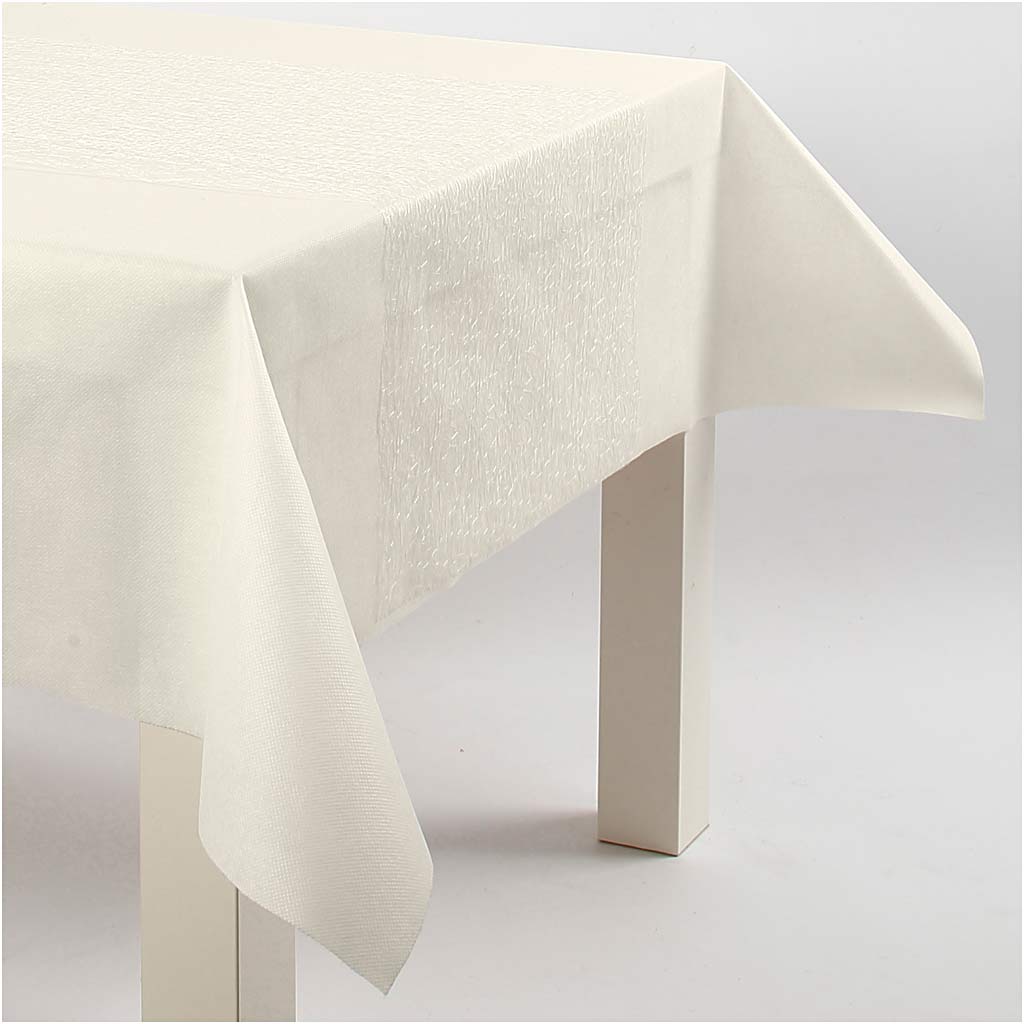 Table runner, W: 30 cm, off-white, 10 m/ 1 roll [HOB-593021]