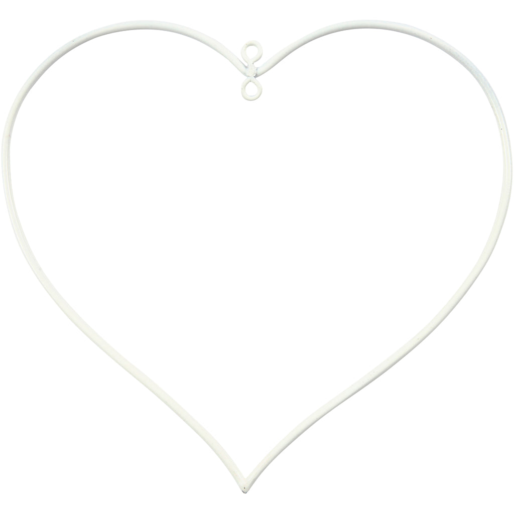 Heart, size 13x13 cm, thickness 2,5 mm, white, 10 pc