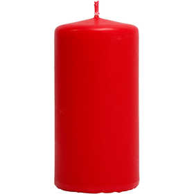 Candles, H: 100 mm, dia. 50 mm, red, 6 pc/ 1 pack [HOB-596103]