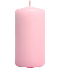 Candles, H: 100 mm, dia. 50 mm, light red, 6 pc/ 1 pack [HOB-596117]